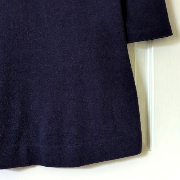 Field Flower Anthropologie Megara Floral Quarter Sleeve Tunic Sweater Navy XS - Picture 9 of 13